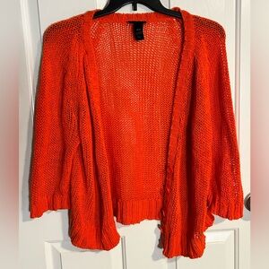 Orange Knitted Cardigan